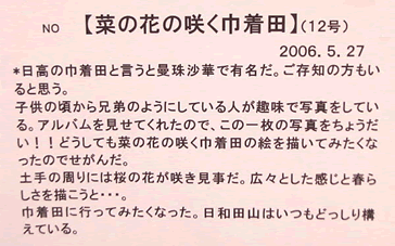 作品に付けているコメント